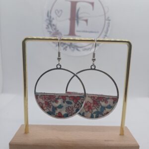 Boucles d'oreilles cuivre et tissu 528