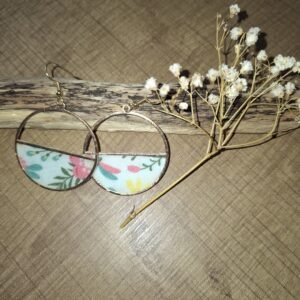Boucles d’oreilles en acier inoxydable et tissu recyclé 515 test